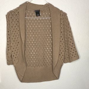 New Direction Brown cardigan open knit sweater size Medium
